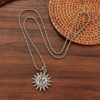 Wholesale Trendy Hip Hop Punk Sun Moon Face Pendant Necklace Antique Silver Zinc Alloy Fashion Jewelry Gift