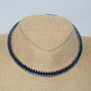 Xl-2160 - collar, silver-plated blue, marquise cut