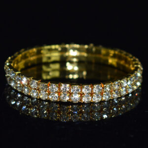 2 rows of golden White Diamond