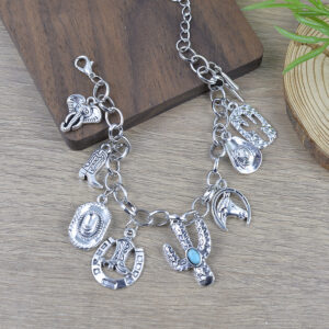 oly-140c9a9229b97353ac6805a90e09ad94 Wholesale Vintage Distressed Punk Denim Bracelet With Geometric Pendant Zinc Alloy Unisex Jewelry Accessory For Anniversary Gift