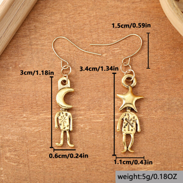 oly-14132b57e5e9e4e791cdc4dcc48f04bf Wholesale Star Moon Cartoon Pendant Earrings Vintage Alloy Chic Jewelry Accessory For Women Party Wear Gift