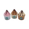 Wholesale Miniature Ice Cream Cup Resin Keychain Dollhouse Food Toy Decorative Accessory for DIY Gift