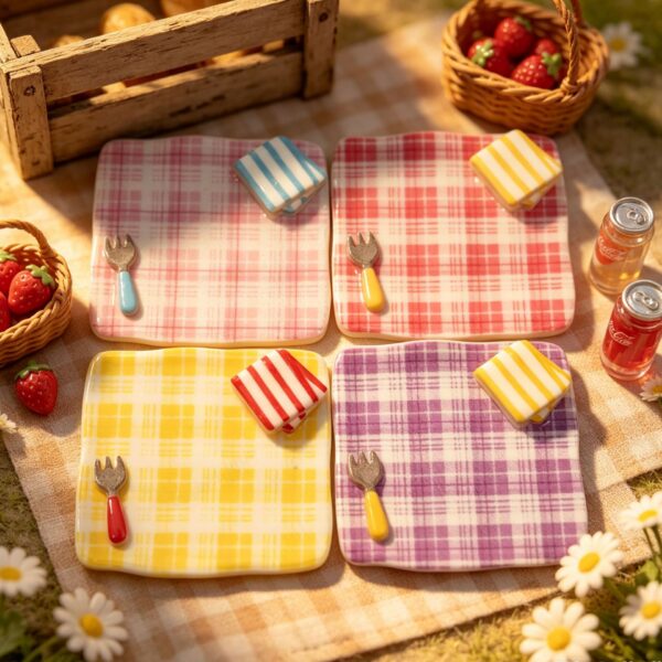 Wholesale Decorative Resin Tray Dollhouse Miniature Scene Decor DIY Craft Accent Fridge Magnet Pink