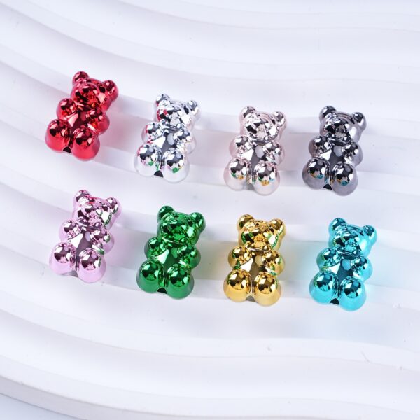 oly-147222af9a10598b7ce3b4f039e819e0 Wholesale Bear Shaped Silver Electroplated Acrylic Beads for DIY Jewelry Making Phone Charms Bracelets Necklaces