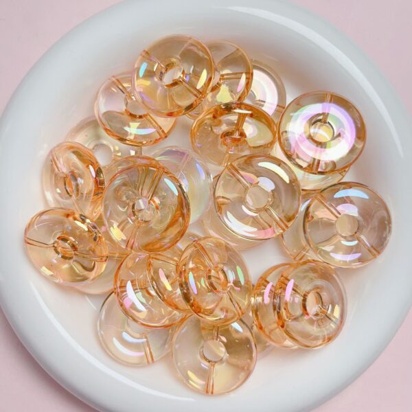 Wholesale UV Plated Acrylic Donut Beads Hand Painted High Gloss Loose Beads for DIY Phone Straps Bag Charms