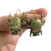 Wholesale Electroplated Zinc Alloy Bronze Beetle Pendant Earrings Vintage Quirky Fashion Accessory Gift