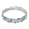 Wholesale Rhinestone Open Bangle Bracelet 3 Row Silver White Bling Cuff Stylish Women S Arm Wrap Trendy Gift And Boutique Resale Jewelry