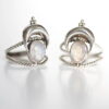 Wholesale Retro Bohemian Moonstone Ring Silver Tone Alloy Fashion Jewelry Accessory For Women Party Gift