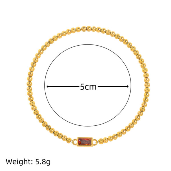 Wholesale December Birthstone Bracelet For Women Stainless Steel Round Bead Chain Fashion Jewelry Accessory Gift