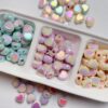oly-151ce76cace89ed72bbf867171a77201 Wholesale Blue Cream Double Color Heart Shaped Acrylic Beads for DIY Jewelry Making Craft Supply