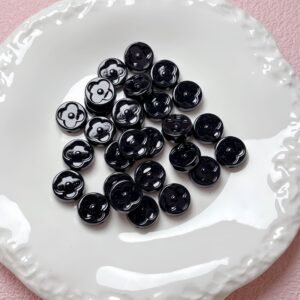 09-black / Size is about 19mm, hole diameter is about 2.5mm