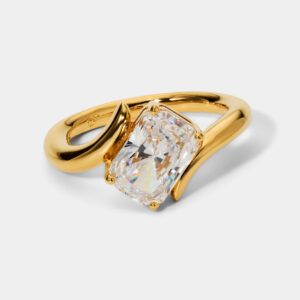 Single imitation zirconium ring