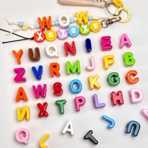 Wholesale Colorful Acrylic Alphabet Loose Beads Large Hole DIY Charms for Phone Bag Keychain Making