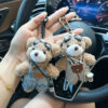 oly-15d1c72e6f5b682ba6c2767e37d25562 Wholesale Cute Plush Bear Keychain Wearing Glasses And Striped Overalls Adorable Stuffed Car Key Accessory Chic Bag Charm For Birthday Gift