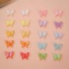 Wholesale Butterfly Acrylic Loose Beads - Yellow Electroplated DIY Necklace Making Jewelry Accessory for Boutique Resale