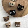 oly-1616678efb545bb0949d83864262544e Wholesale Acrylic Flocked Owl Beads Black Blue Eyes DIY Jewelry Making Phone Chain Charms Trendy Fashion Accessory