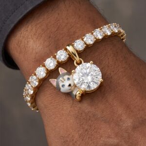 Fierce Husky Round Diamond Bracelet