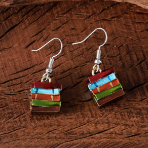 Three-dimensional book earrings