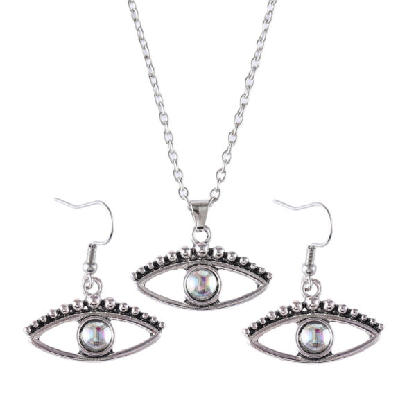 oly-167d93bbec149197d5a7b233b708eb54 Wholesale Evil Eye Zircon Earring And Necklace Set Zinc Alloy Chic Jewelry Accessory For Women Gift