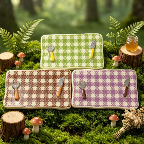 oly-16b3c1c7832b19a7539d4a07c7d3fe2a Wholesale Resin Blue Striped Grid Miniature Tray Plate for DIY Jewelry Accessory Fridge Magnet and Miniature Scene Decor