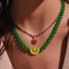 Wholesale Summer Beaded Heart Fish Flower Necklace Plated Gilt Copper Colorful Zircon Fashion Jewelry Accessory