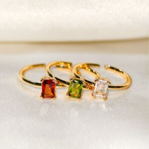 Wholesale Vintage December Birthstone Zircon Ring Copper Fashion Accessory Gift