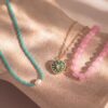 oly-1746333c8c40977ed2d7588c1bada7c1 Wholesale Summer Heart Candy Necklace With Pearl Fish Charm Colorful Design Gilt Copper Trendy Vacation Jewelry Accessory For Resale