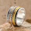 Wholesale Bohemian Retro Three Color Wide Band Ring For Women Jewelry Accessory Boutique Resale