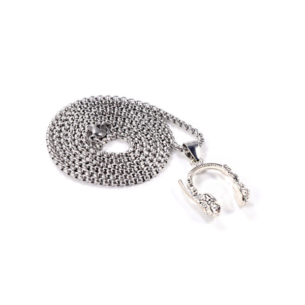 Wholesale Silver Tone Headphone Pendant Necklace Retro Punk Hip Hop Streetwear Zinc Alloy Jewelry Accessory Gift