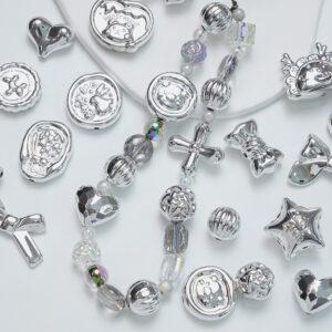 oly-178d4b718076d85fbb5dac6a99993dfd Wholesale Silver Tone UV Plated Acrylic Cross Star Heart Beads Vintage Punk DIY Bracelet Jewelry Making Accessory Gift