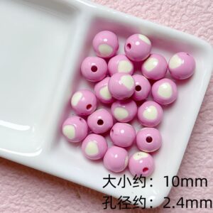 09-pink / Size is about 10mm, hole diameter is about 2.4mm