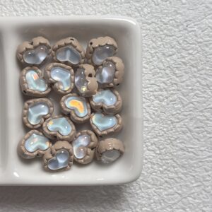 12-light coffee zircon heart / Sold by the piece