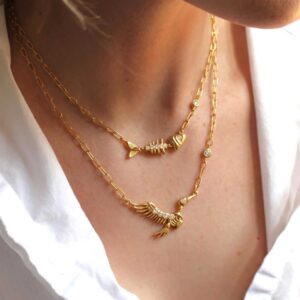 Wholesale Fish Bone Butterfly Dolphin Bird Pendant Necklace In Stainless Steel Trendy Jewelry Accessory For Daily Wear Or Gift