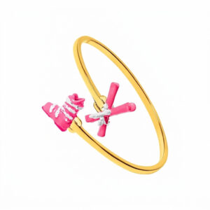 Pink ski tool open bracelet