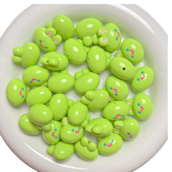 Wholesale Acrylic Glow in the Dark Rabbit Head Beads with Oil Drip Finish for DIY Phone Charm Keychain Making