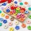 Wholesale Acrylic Five Petal Flower Beads Multicolor Loose DIY Jewelry Making Craft Supply Gift