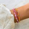 Wholesale Stainless Steel Electroplated Bohemian Feather Beaded Bracelet Dark Blue Fashion Jewelry Accessory Gift