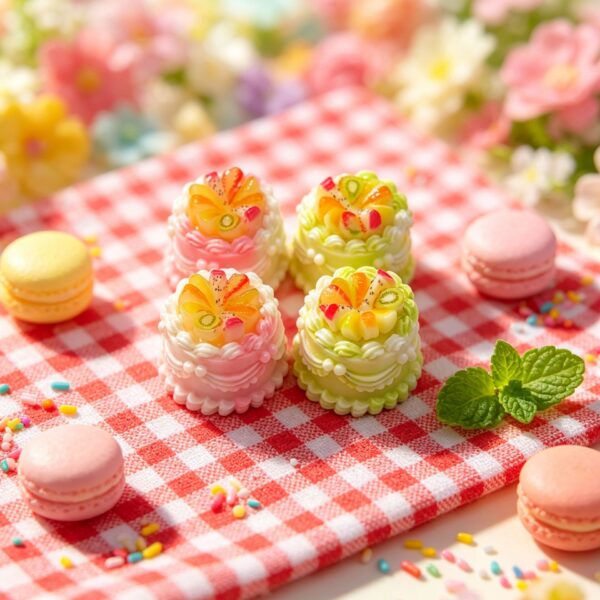 Wholesale Pink Resin Fruit Birthday Cake Figurine DIY Craft Accessory Decorative Gift Boutique Resale