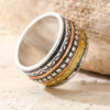 Wholesale Bohemian Retro Three Color Wide Band Ring For Women Jewelry Accessory Boutique Resale