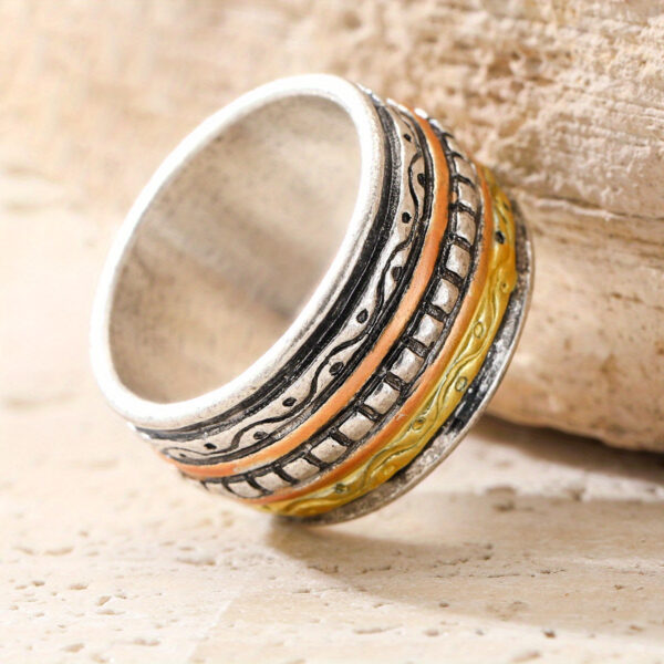 Wholesale Bohemian Retro Three Color Wide Band Ring For Women Jewelry Accessory Boutique Resale