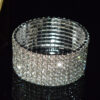 Wholesale Bridal Multi Row Rhinestone Stretch Bracelet Silver White Crystal Women S Jewelry For Party Gift