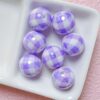 oly-19291ca9093221ca30fe4d0b783d11a8 Wholesale Acrylic Checkered Beads 16mm Light Purple for DIY Jewelry Making Phone Charm Bracelet Necklace Craft Supply