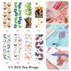 oly-19864c8531d7ee089a1d0daa24a244d8 Wholesale 2/8/16pcs Vivid Butterfly Heart Floral Hand‑drawn Print Pen and Bookmark Stickers UV DTF Wraps OLY Exclusive