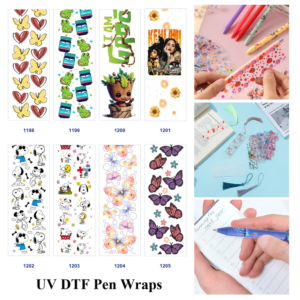 oly-19864c8531d7ee089a1d0daa24a244d8 Wholesale 2/8/16pcs Vivid Butterfly Heart Floral Hand‑drawn Print Pen and Bookmark Stickers UV DTF Wraps OLY Exclusive