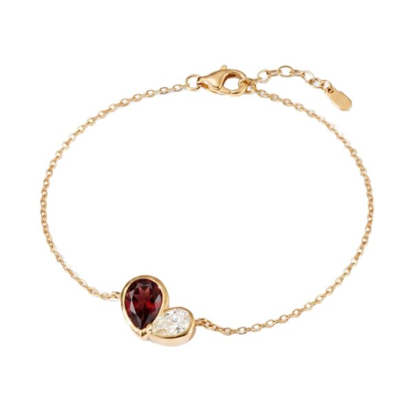 Wholesale Fashion Stainless Steel Electroplated December Birthstone Bracelet Water Drop Charm Jewelry Accessory For Boutique Resale