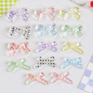 Wholesale Acrylic Loose Beads French Cute Polka Dot Bow Butterfly Charms for DIY Phone Chain Jewelry Making