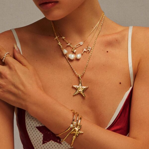 Wholesale Double Layer Irregular Paperclip Zircon Necklace 18K Gold Plated Copper Fashion Jewelry Party Gift Boutique Resale