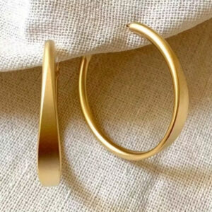 oly-1a1ae9bb83dbd48dc8f23c76796e66e7 Wholesale Oversized Matte Brushed Geometric Hoop Earrings Minimalist Fashion Jewelry Accessory For Party Boutique Resale