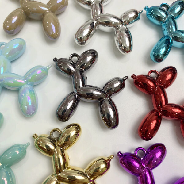Wholesale Trendy Acrylic Balloon Dog Pendant Metallic Red for DIY Car Keychain Jewelry Making