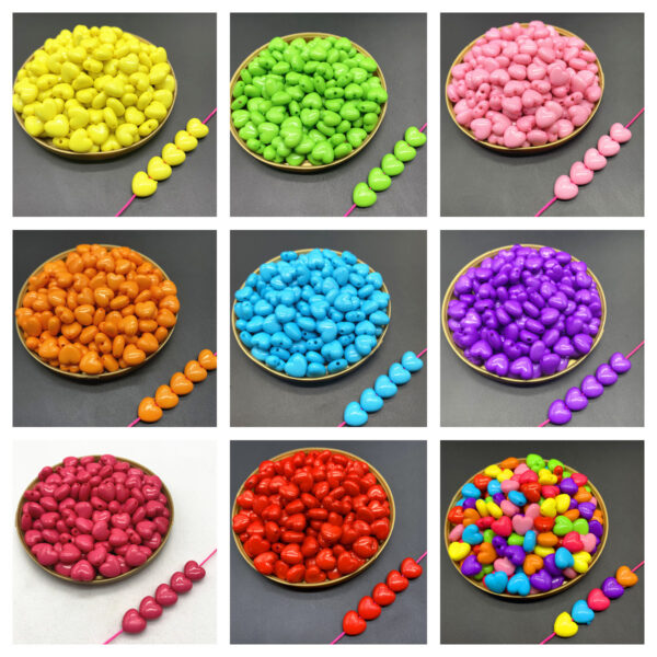 oly-1a4a6d4903ecb79766d910e1c0f688a0 Wholesale 10mm Acrylic Love Shape Loose Beads for DIY Jewelry Making Yellow 50pcs